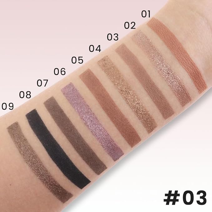 9 Colors Smoky Matte Shimmer Eyeshadow Palette for Women, Nude Rose Gold Light Medium Gray Wine Brown Purple, High Pigmented Primers Powder Palet de sombras de ojos (9 Colors-Dark Brown Purple)