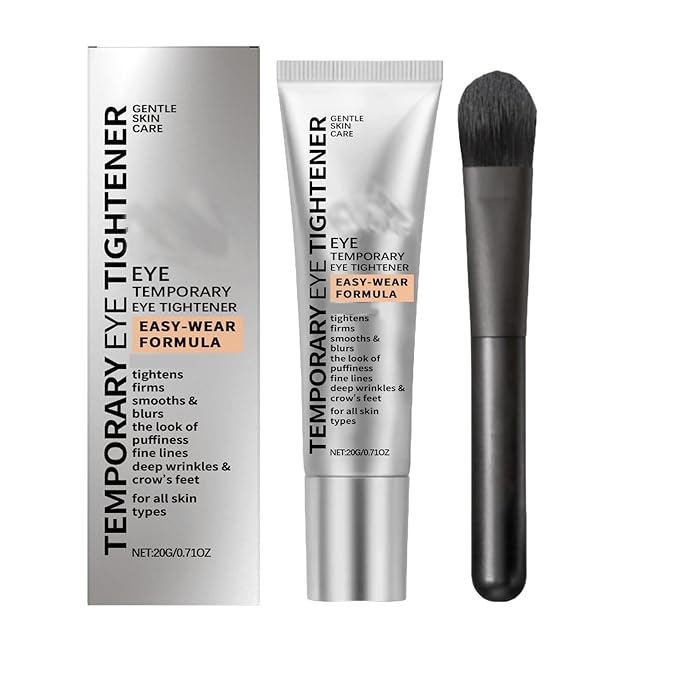 Temporary Eye Tightener with Easy-Wear Formula, Anti-Puffiness Treatment, 20g/0.71oz, Includes Application Brush, Skin Types (1)