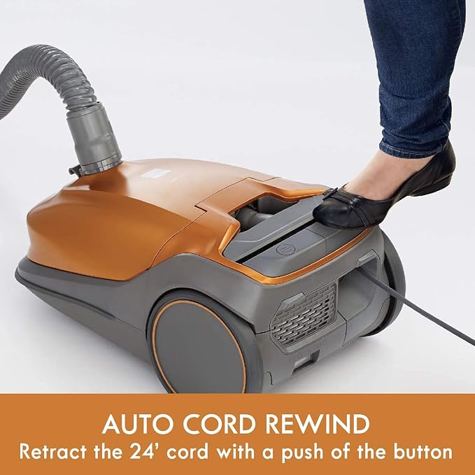 Kenmore 81214 200 Series Pet Friendly Lightweight Bagged Canister Vacuum with HEPA, 2 Motor System, and 3 Cleaning Tools-Orange | Lightweight, HEPA, 2 Motor System, and 3 Cleaning Tools - 81214