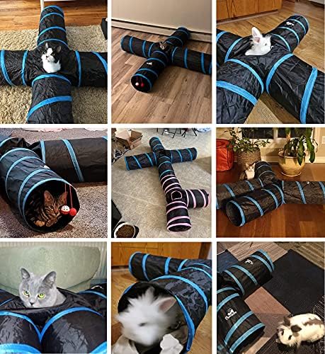 Pawaboo Cat Tunnel Tube 4 Way, 25x53cm, Blue