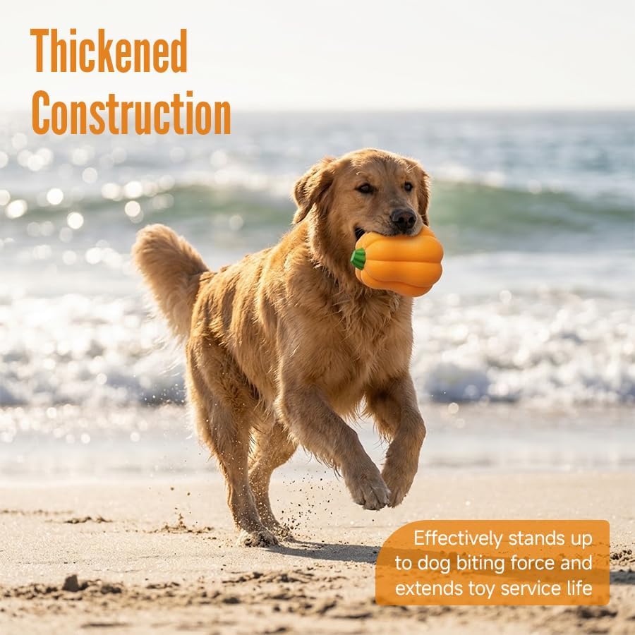 Halloween Dog Toys for Aggressive Chewers, Interactive Dog Pumpkin