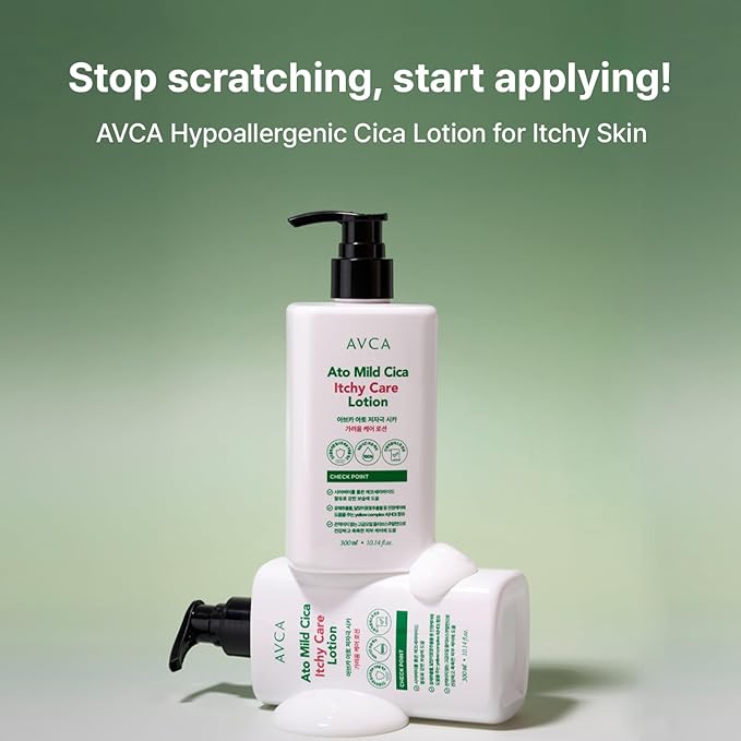 AVCA Cica Ceramide Lotion for Sensitive Itch-Prone Skin 300ml(10.14 fl. oz)– Hypoallergenic, Fragrance-Free Moisturizing Body & Face Lotion, Plant-Based, K-Beauty