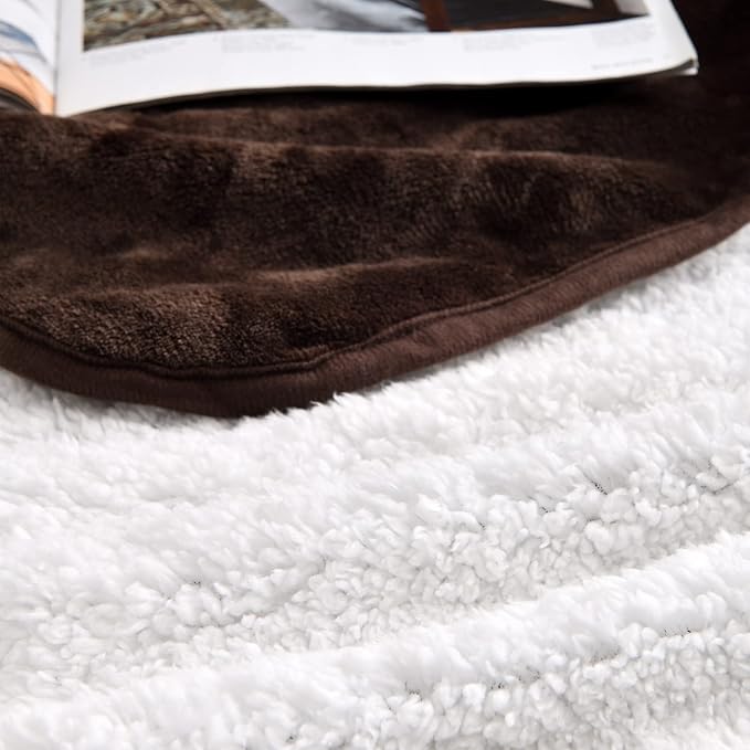 Soft Waterproof Blanket for Bed Couch Sofa, Brown, 60x80 inches | Liquid Pee Proof Pet Blanket for Dog Puppy Cat, Reversible Sherpa Fleece Blanket for Couch Cover, Furniture Protector