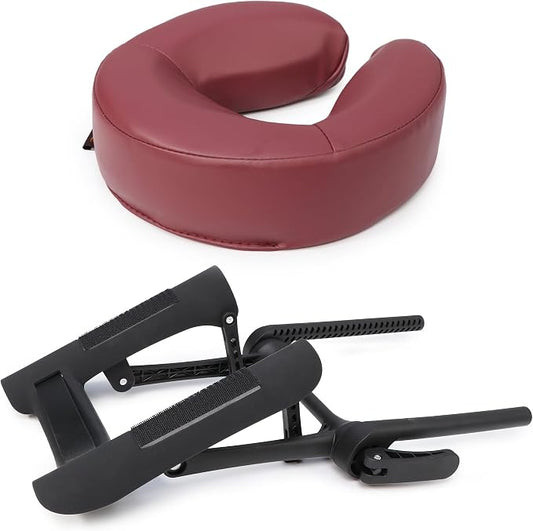 Master Massage Face Cradle Set, Cresent, Burgundy
