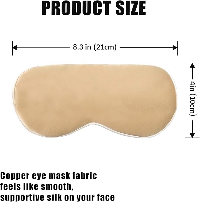 Anti Aging Sleep Mask with Copper Ion Technology, Eye Mask for Women & Men with Elastic Band, Soft Copper Eye Mask Like Silk, Anti-Wrinkl, Reduce Eye Puffiness, Rejuvenates Skin