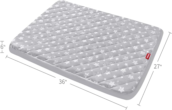 Waterproof Dog Bed Covers Replacement Lovely Grey Star Print, 27x36 Inches | Washable Pet Hair Easy to Remove, Noiseless Quilted Puppy Pet Bed Cover , for Dog/Cat, Cover Only