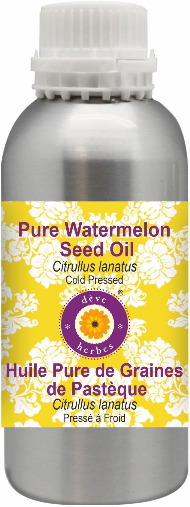 dève herbes Pure Watermelon Seed Oil (Citrullus lanatus) Cold Pressed 630ml (21 oz)