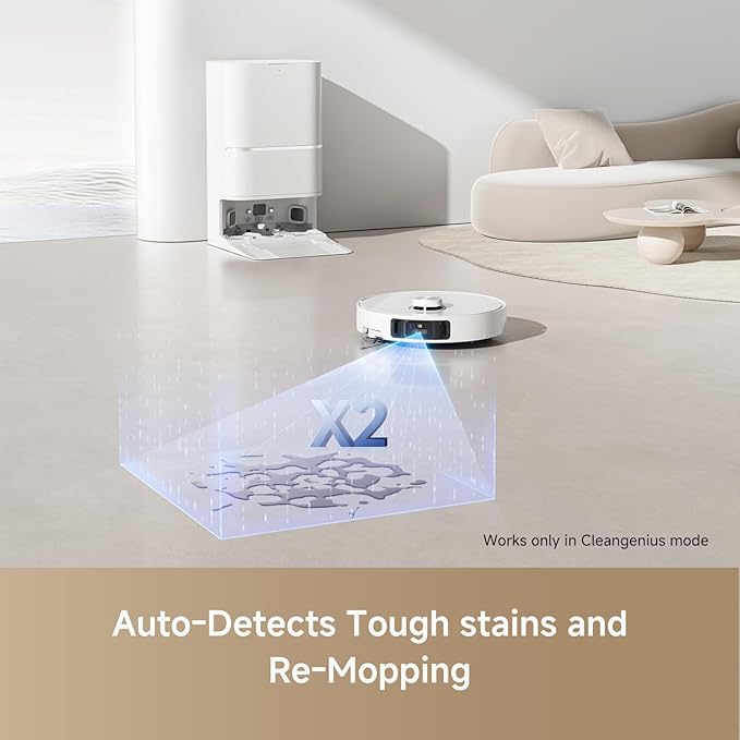 dreame L40 Ultra Robot Vacuum Self Emptying, 11,000Pa Suction Robot Vacuum and Mop Combo with Auto Cleaning Dock, 149℉ Mop Washing, SideBrush Extendable, Solution Auto Refill, Voice Control