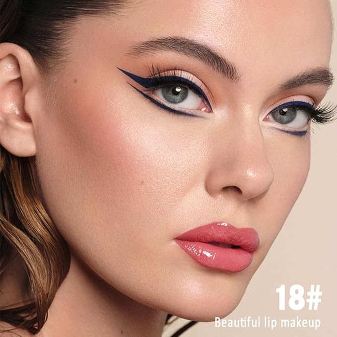 evpct Warm Pink Shiny Glossy Longwear No-Budge Liquid Lip Color Lipstick Makeup, Highly Pigmented Color Instant Shine, Waterproof Long Lasting Lipstick for Women, Lip Stain Gloss with Lip Liner Brush