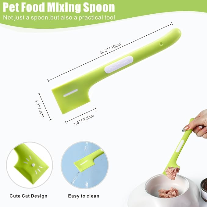 Idepet 4 Pcs Cat Strip Feeders Spoon,Cute Cats Treat Squeeze Spoons Pet Food Mixing Spoon Multifunctional Lickable Treat Feeding Dispenser for Cat Liquid Snack and Wet Food(Bule&Pink&Purple)