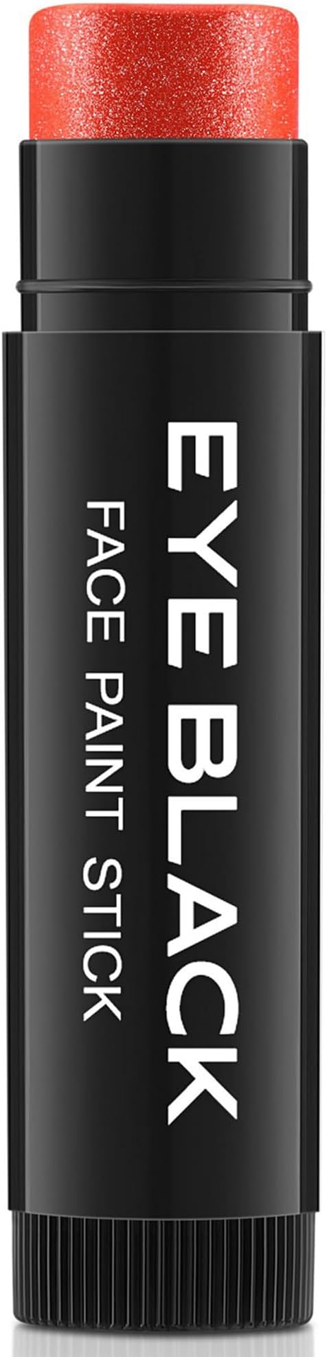 CCbeauty Red Glitter Eye Black Stick for Baseball Football Softball Lacrosse Sport Accessories, Anti-Glare Eyeblack, Waterproof Face Paint, Last All Game, Smooth Application, High Pigmented Color