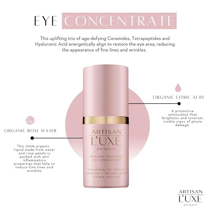 Artisan Luxe Dynamic Uplifting Eye Concentrate Treatment for Women, 0.5 oz – Anti-Aging Under Eye Corrector for Dark Circles, Puffiness & Wrinkles with Hyaluronic Acid