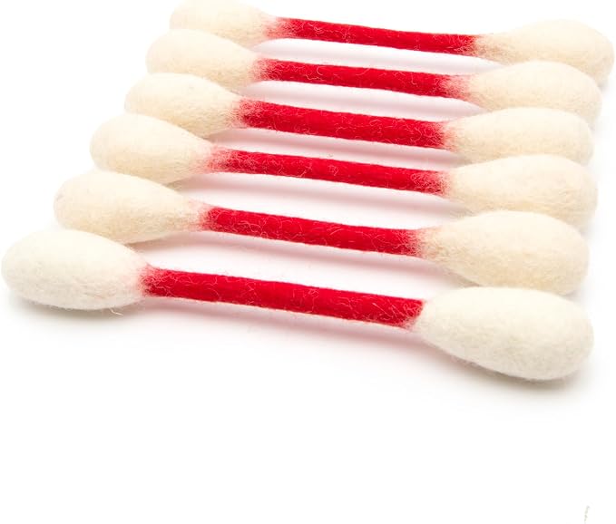 Glaciart One Swabs Cat Toys with Catnip - 6 Pk | Durable for Chew, Cute Cat Toys Interactive Kitty for Boredom, Exercise, & Play | Filled w/Organic Catnip for Anxiety & as Digestive Aid | Gift Idea