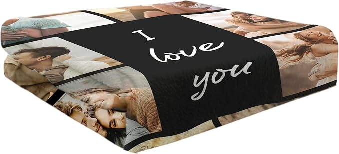 Ship Next Day, Custom Blanket with Picture Customized Photo Blankets Customize, Customizable Blanket, Personalized Christmas Funny Gifts for Couple, Girlfriend, Boyfriend, Mom, Dad, Wife, Husband