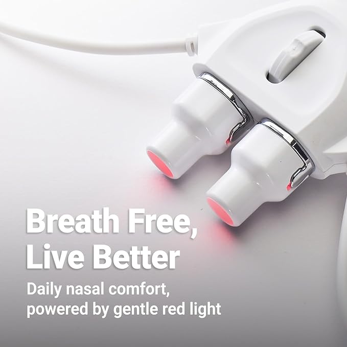 Nasal Red Light Therapy Device – FDA Registered, Multi-Wavelength, Portable & Rechargeable for Allergy & Sinus Relief