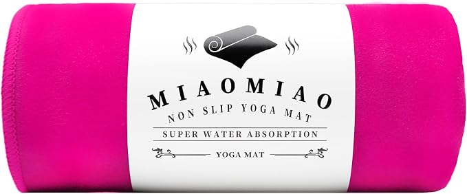 MIAOMIAO Non-Slip Hot Yoga Towel Set,Super Absorbent Microfiber in, 24.5" x 72" - Anti-Slip, Injury Free Design for Pilates, Yoga Mats, Exercise, and Fitness Gear