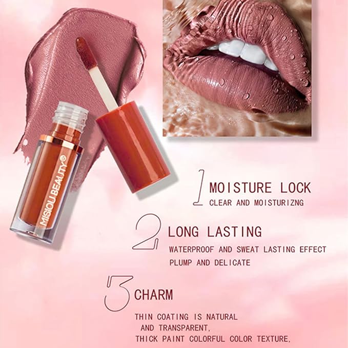 12Pcs Velvet Matte Liquid Lipstick Set, Non-Stick Cup Nude Lip Stain Kit,Waterproof Long Lasting Quick-drying Matte and Glitter Lip Gloss,Lip Makeup Gift Kit for Women