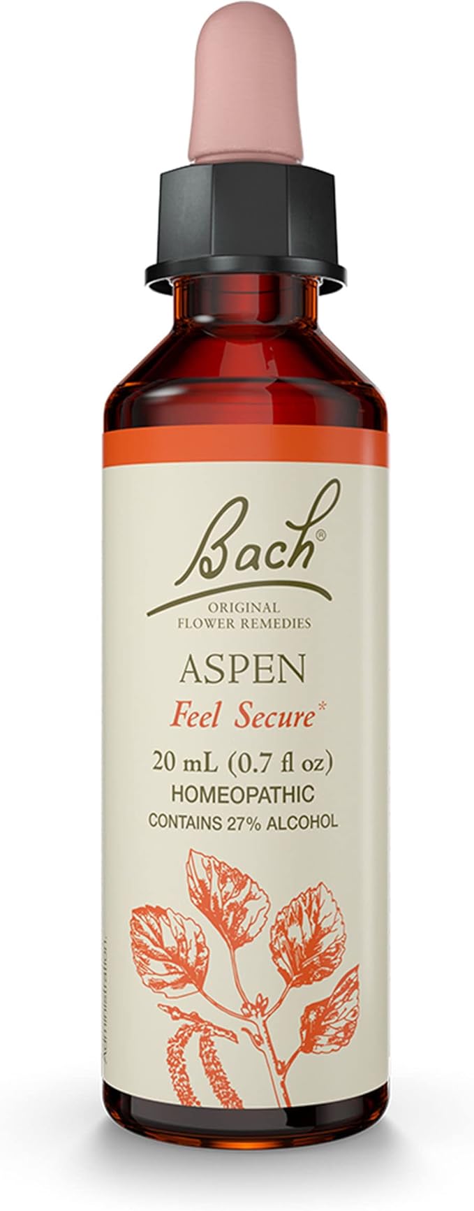 Bach Original Flower Remedies, Aspen - Feel Secure - Natural Homeopathic Flower Essence for Emotional Balance - Vegan, Gluten Free, Sugar Free - 20mL Dropper