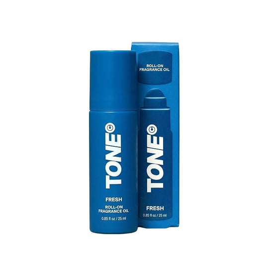 TONE Roll-on Fragrance Oil for Men, Fresh, Fragrance Oil with Notes of Amber, Bergamot, and Jasmine, 0.85 fl oz