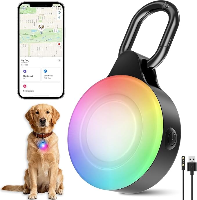 2-in-1 GPS Tracker Dog Light | Smart Tracking Pet LED Light for iOS Only