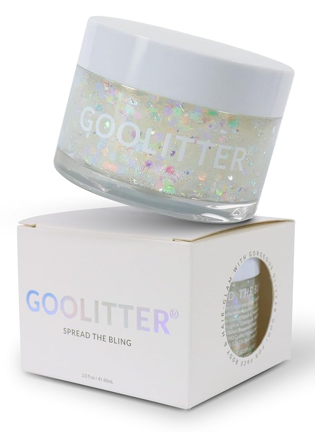Face, Body & Hair Holographic Clear White Glitter Gel [Snowy Rainbow] 2oz (60mL) | Chunky | K-Beauty | Halloween, Festival, EDM, Rave, Party, Concert, Costume Makeup| Vegan, Cruelty Free