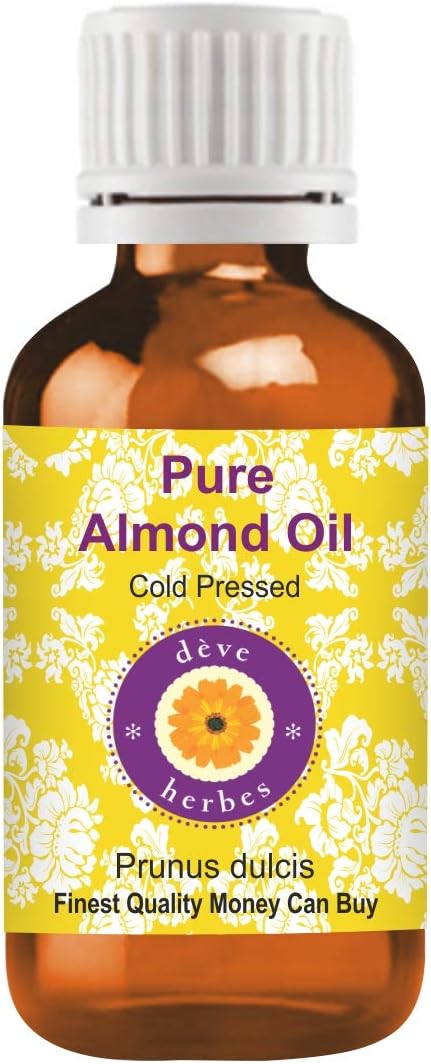 Deve Herbes Pure Almond Oil (Prunus dulcis) Cold Pressed 10ml (0.33 oz)