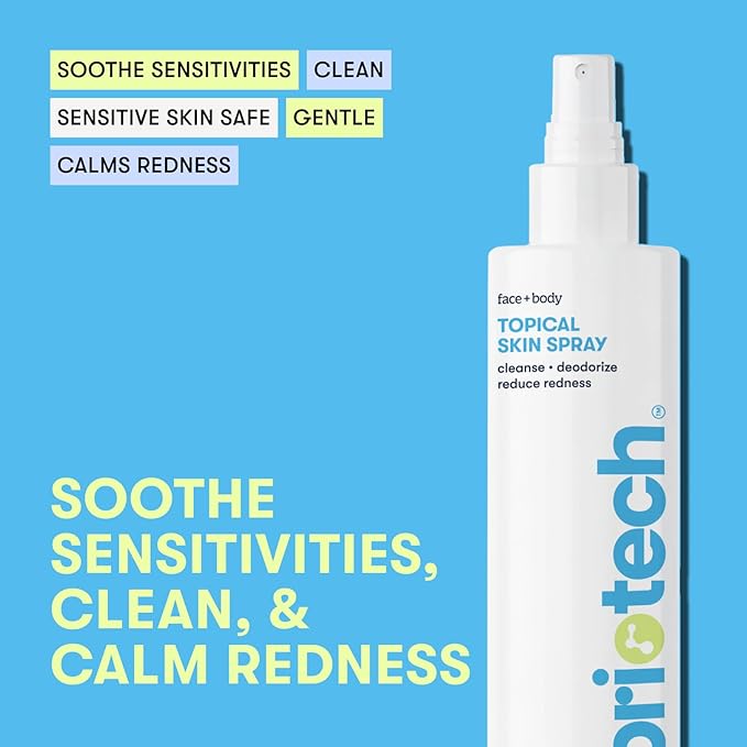 BRIOTECH Topical Skin Spray, Hypochlorous Acid Spray for Sensitive Skin, HOCl Facial Mist, Full Body Support Against Irritation, Calm Redness, Soothe Foot & Scalp, 8.5 oz (4 Pack)