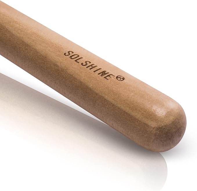 SOLSHINE Crystal Singing Bowl Mallet - Wooden Healing Striker with Rubber Tip for Sound Therapy, Yoga Meditation, Chakra Balancing & Energy Cleansing Tools