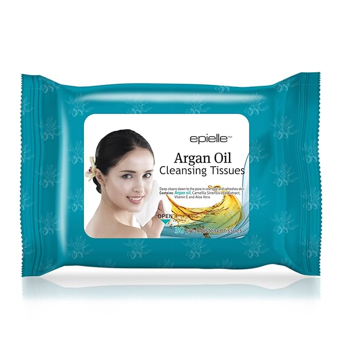 Epielle Makeup Remover Wipes, Remove Waterproof Mascara, Gentle Daily Facial Cleanser Towelettes with Collagen, Cucumber & Argan Oil, Stocking Stuffers, 60 Count (Pack of 4)