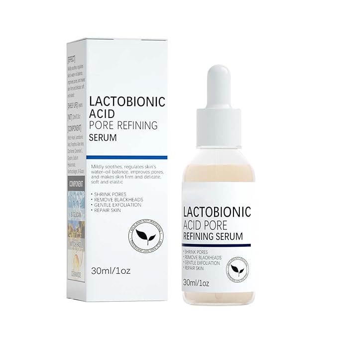 Lactobionic Acid Pore Refining Serum,Minimize Pores Serum Gentle Formula Clean Pore Shrink Pore Firming Skin Reduce Fine Lines Facial Liquid for All Skin