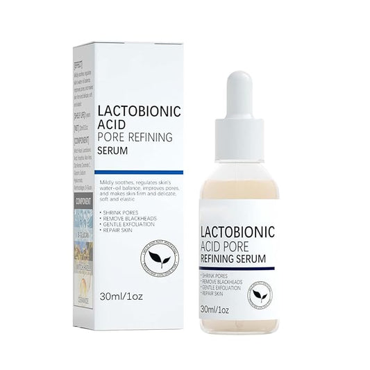 Lactobionic Acid Pore Refining Serum,Minimize Pores Serum Gentle Formula Clean Pore Shrink Pore Firming Skin Reduce Fine Lines Facial Liquid for All Skin