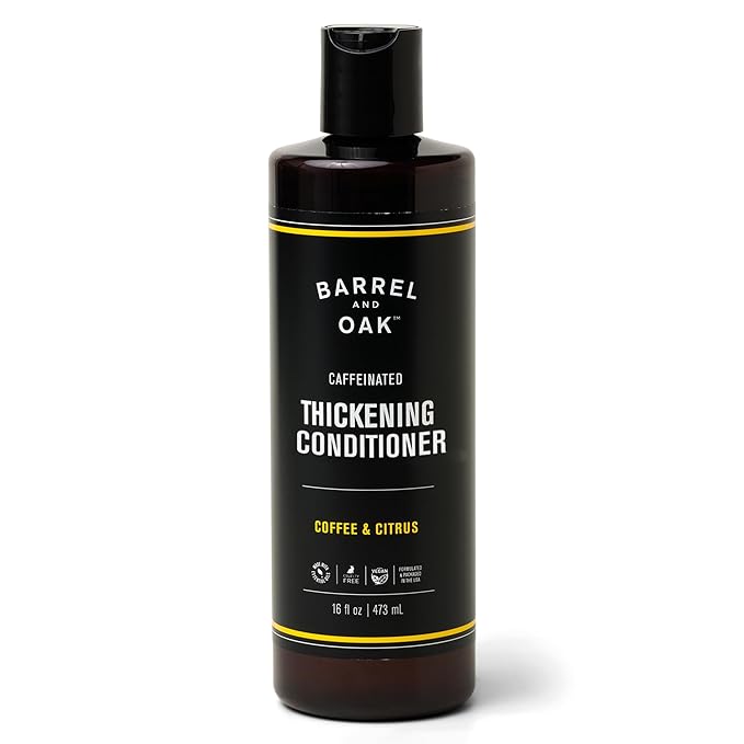 Barrel & Oak - Caffeinated Coffee & Citrus Thickening Conditioner, Thickens & Strengthens Hair, Adds Volume, Moisturizes & Soothes Skin, Vegan (16 oz)