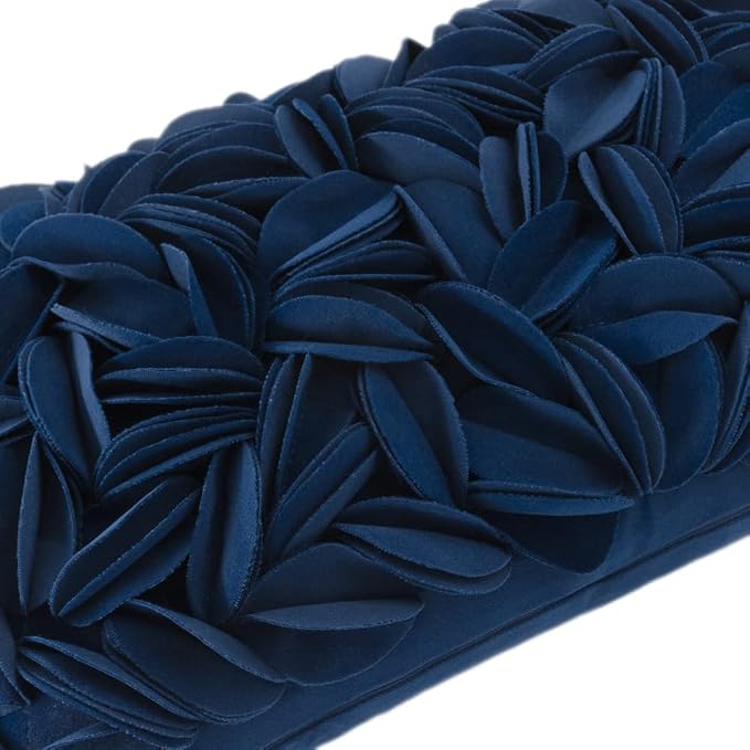 KINGROSE Handmade 3D Flower Accent Throw Pillow Cover Home Decorative Pillow Case Soft Rectangle Cushion Cover for Sofa Living Room Bed Sofa Couch 12 x 20 Inches Velvet Navy Blue