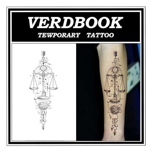 Waterproof Temporary Tattoos: 2-Sheet Tattoo Kit with Realistic Body Stickers, Semi-Permanent Tattoos for Adults Lasting 7-15 Days – Safe for Men & Women, Neuron Grid