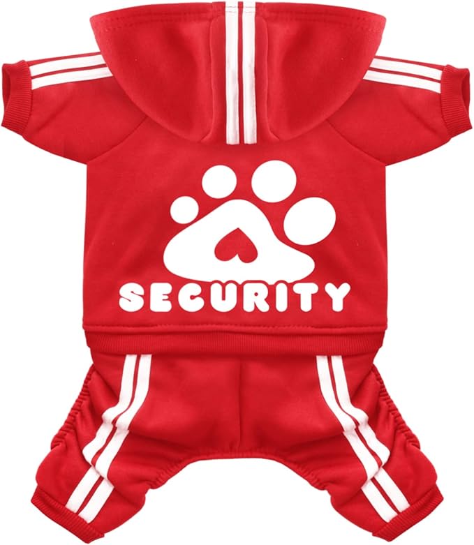 Dog Hoodie Security Clothes 4 Legs Jumpsuit Sweatshirt Hoodies Soft & Warm Dog Outfit Pullover Dog Winter Clothes Sweater for Small Medium Large Dogs Cats (Red, X-Large)