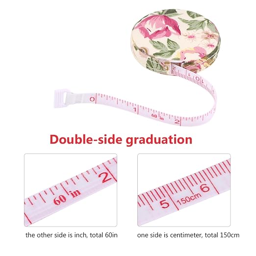 Haofy 150cm 60in Retractable Tape Measure for Body Fitness Measuring Chest Waist Hip Thigh Arm Shank Suitable for Adults Children Workout Tracking (Garden Rose No. 2)