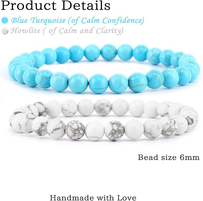 NCB 2.3-Piece 4mm Natural Crystal Gemstone Stretch Bracelets – Handmade Reiki Energy Healing Jewelry for Meditation,Yoga, Unisex