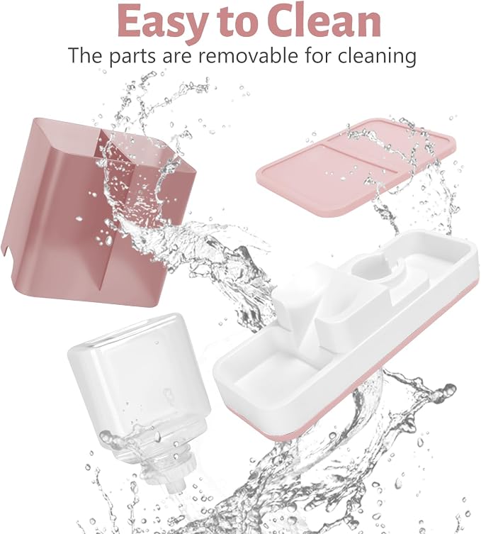 Yummy Sam Automatic Small Pet Feeder and Water Dispenser, Pink | 2 in 1 Gravity Cat Auto 1.5L Pet Feeder and 1L Waterer Set, Feeder Dish for Small Medium Pets Dog Puppy Kitten