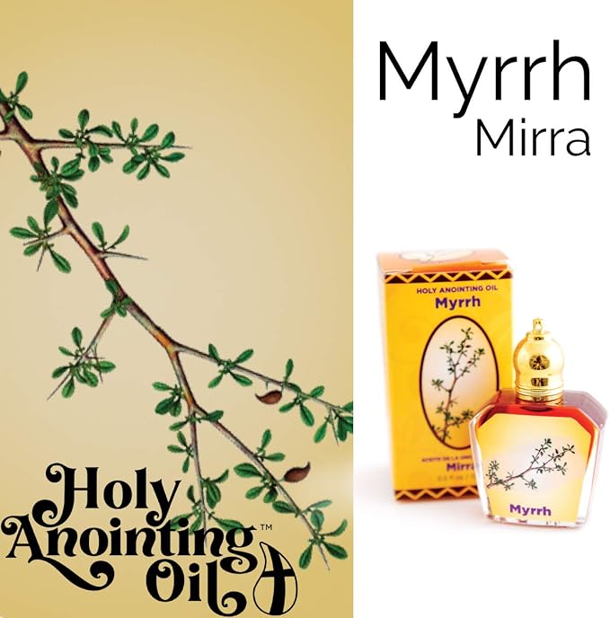 Myrrh Holy Land Anointing Oil from Israel, 1/2 oz Roller Bottle from Jerusalem, Locally Sourced Essences, Gift for Pastors, Priests, Rabbi, & Clergy, Aceite Ungido de Mirra