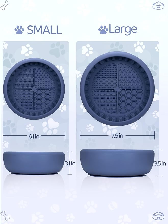 Dog Lick Bowl for Large Dogs, Lick Mat, Slow Feeder Lick Bowl with Brush and Scraper,Strong Suction, Freeze Licking Bowl for Anxiety Relief, Enrichment & Distraction, Dishwasher Safe 7.6 * 3.5 inch