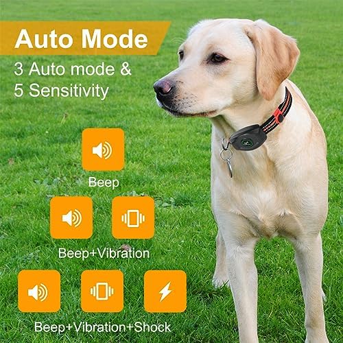 2 in 1 Dog Shock Collar - Bark Collar with Remote, w/3 Remote Training Modes, Beep, Vibration 1300Ft Dog Training Collar for for Small Medium Large Dogs (Red)