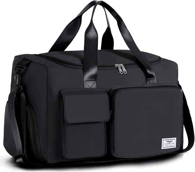 FIORETTO Women's Gym Duffle Bag with Shoes Compartment, 30L Capacity, Ideal for Travel, Gym, Sports, Duffel, Weekender