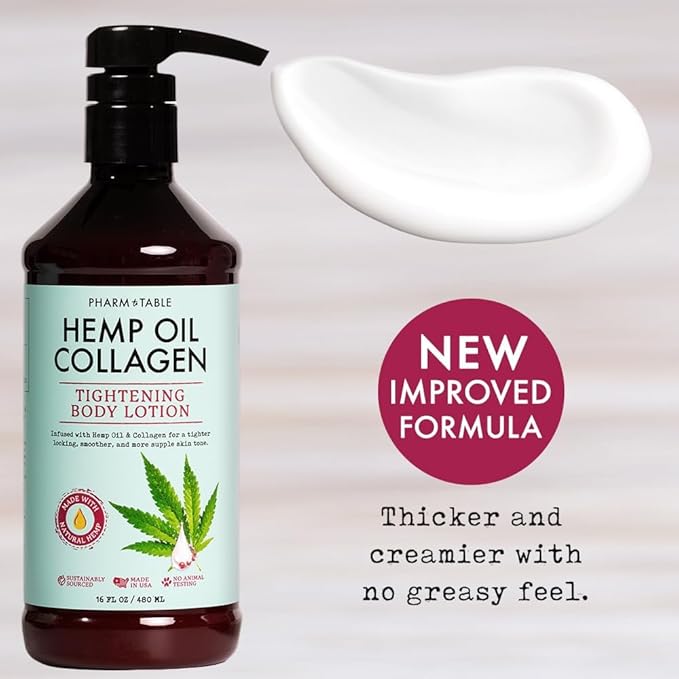 PHARM TO TABLE Hemp Oil Collagen Tightening Body Lotion 480ml