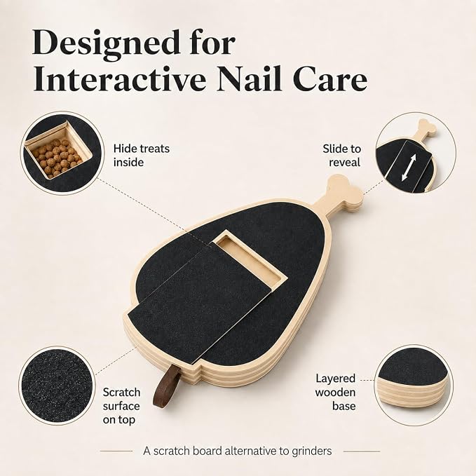 Dog Nail Scratch Board Scratcher Treat Dispenser Non-Slip Nail File Board (B)