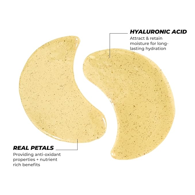 Vitamasques Hydrogel Eye Pads - Infused with Real Petals, Under Eye Mask, Birthday Gifts For Women, Reduce Dark Circles, Puffy Eyes, Undereye Bags, Wrinkles - Under Eye Patches (Pack of 3)