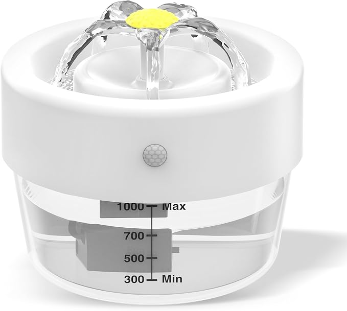Cat Water Fountain, 1000ml Wireless Cat Water Fountain | Rechargeable Battery Operated,120° Wide-Angle Sensor, Automatic Pet Water Fountain with Quiet Pump for Cats/Dogs