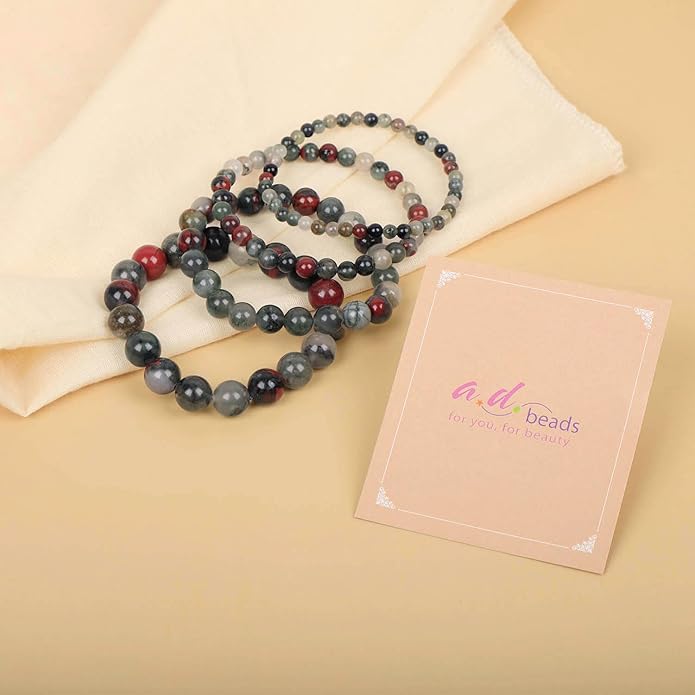 AD Beads Handmade Gemstone Stretch Elastic Bracelet Crystal Healing Reiki Nature's Beauty and Spiritual Essence Unisex