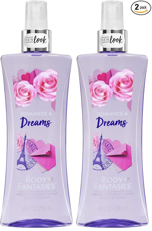 Body Fantasies Signature Fragrance Body Spray, Romance and Dreams, 8 Fluid Ounce (Pack of 2)