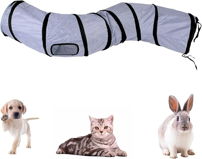 iCAGY Cat Tunnel Toys for Indoor Cats Kittens Rabbits, Pet Toy Play Tunnels