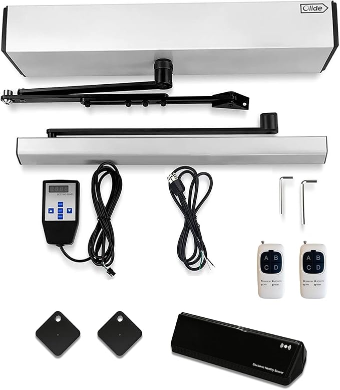 Olideauto Automatic Pet Door Opener with Smart RFID Tag Sensor for Pets,Silver Color Electric Automation Door Opener with Wireless RFID Tags for Cat,Dog
